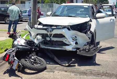 Motociclista termina lesionado 1907