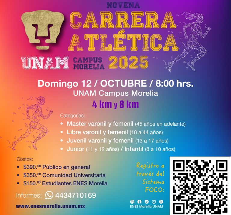 Anuncian la Novena Carrera Atlética de la UNAM Campus Morelia