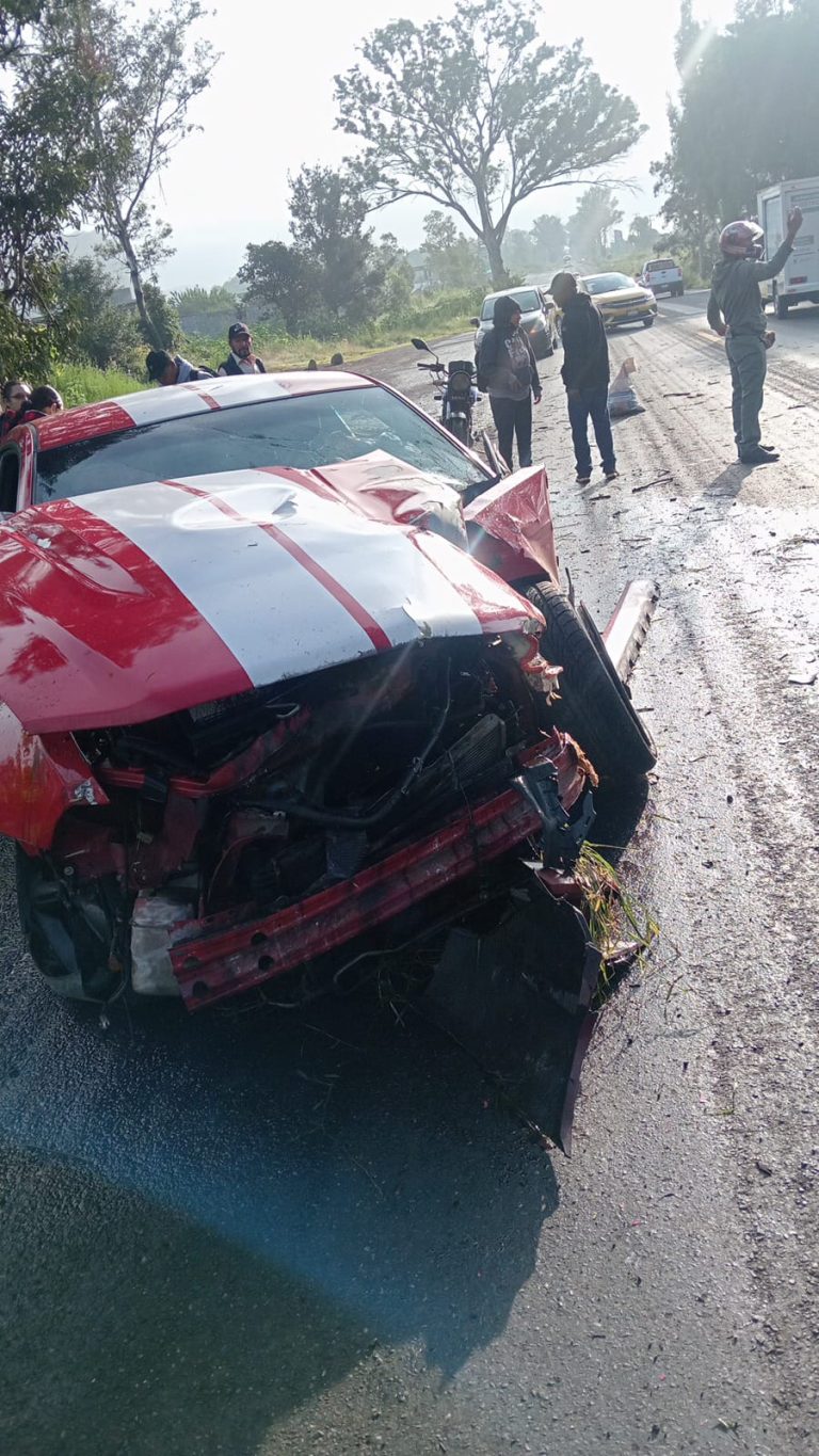 Mustang acaba destrozado tras chocar contra un árbol en la salida a Quiroga