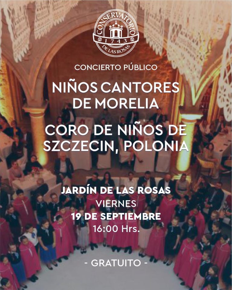 Niños Cantores de Morelia y Coro Infantil de Polonia darán concierto público gratuito