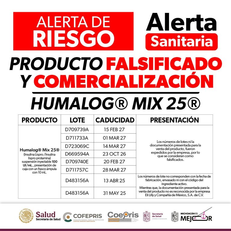 Emiten alerta sanitaria por falsificación de medicamento para la diabetes