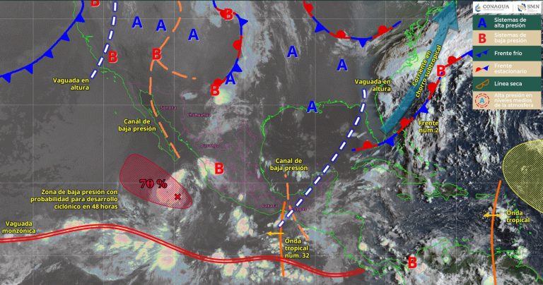 Canal de baja presión e ingreso de aire húmedo del océano Pacífico generarán lluvias en Michoacán