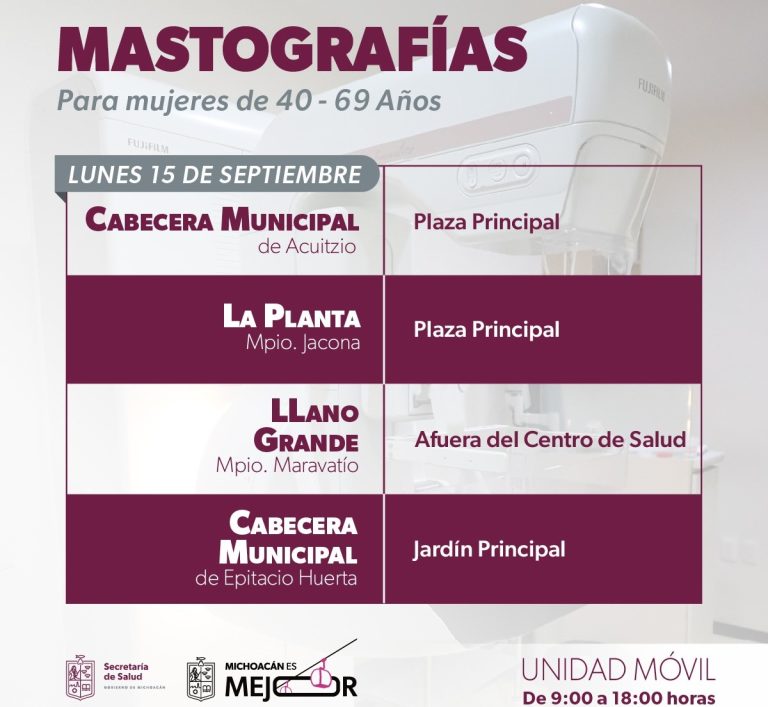 Llegan mastógrafos móviles a ocho municipios