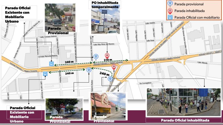 Realizan operativo de transporte por obras en zona del Monumento a Lázaro Cárdenas