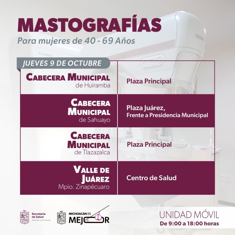 SSM acerca mastografías gratuitas a 14 municipios de Michoacán