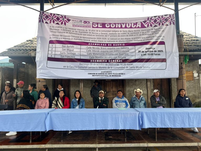 Acompaña IEM renovación del Concejo Comunal de Administración de Sevina, en Nahuatzen