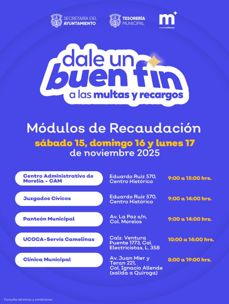 Gobierno de Morelia invita a aprovechar descuentos del Buen Fin 2025 durante este puente oficial