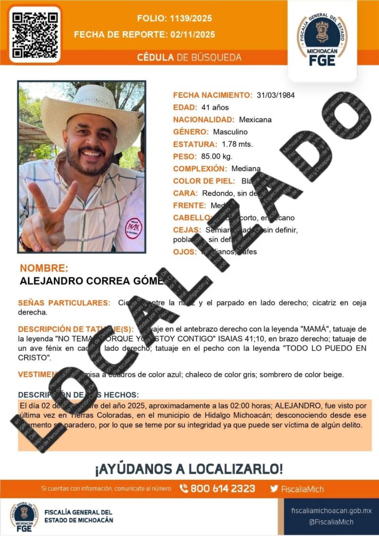 Localizan a ex alcalde de Zinapécuaro