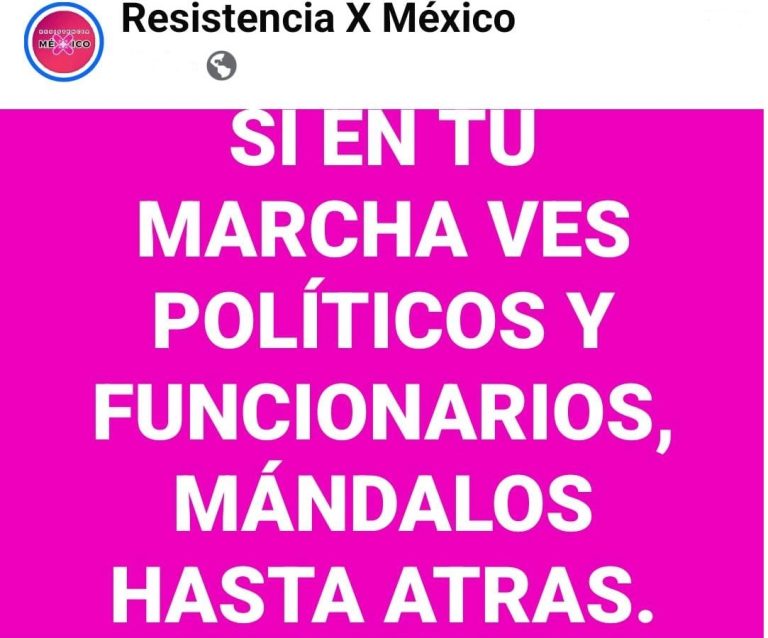 Si en tu marcha ves políticos o funcionarios, mándalos para atrás, consignan grupos civiles para mega marcha